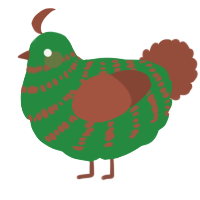 (unnamed), a viridian and russet chicken with a bar pattern