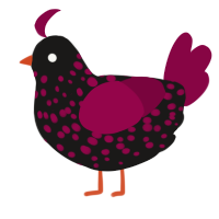 (unnamed), a sable and maroon chicken with a speckle pattern