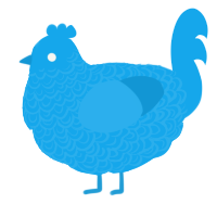 A sky chicken with a double-lace pattern