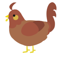 A brown and russet chicken with a head pattern