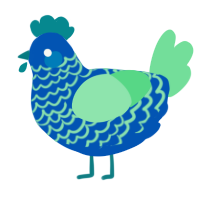 A ultramarine and spring chicken with a lace pattern