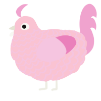 A rose and pink chicken with a lace pattern