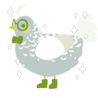 Cyberchicken, a silver and white chicken with a half-lace pattern