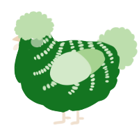 (unnamed), a leaf and gluppy chicken with a half-bar pattern