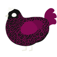 A black and wine chicken with a double-lace pattern