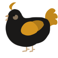 A sable and ochre chicken