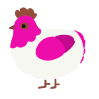 (unnamed), a white and fuchsia chicken with a head pattern