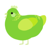 Meelo, a grass and lime chicken with a neck-band pattern