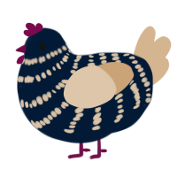 A tumblr and beige chicken with a bar pattern