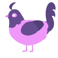 purble place-, a lavender and overcast chicken with a head pattern