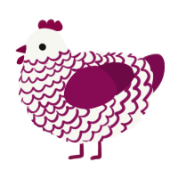 B3PX, a white and wine chicken with a lace pattern