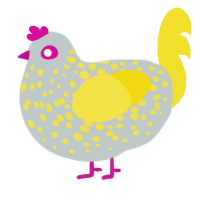 (unnamed), a silver and yellow chicken with a speckle pattern