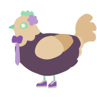 Pepe, a overcast and beige chicken with a head pattern