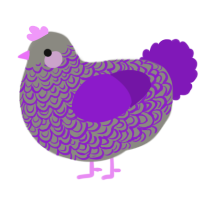 A ash and violet chicken with a double-lace pattern