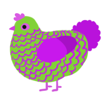 (unnamed), a grass and amethyst chicken with a lace pattern