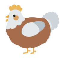 A brown and mist chicken with a head pattern