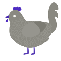 A ash chicken with a double-lace pattern