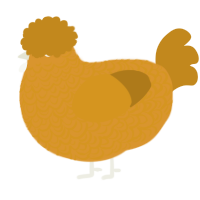 Light, a orange and ochre chicken with a double-lace pattern
