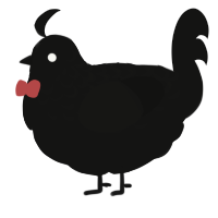 A black chicken with a half-lace pattern