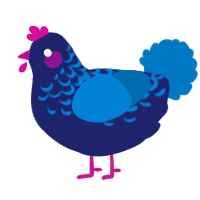 Deep End, a navy and sapphire chicken with a half-lace pattern