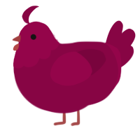 Cranberry, a maroon chicken with a head pattern
