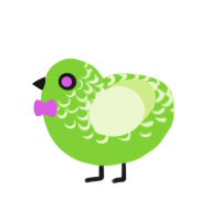 bee boop, a grass and apple chicken with a half-lace pattern