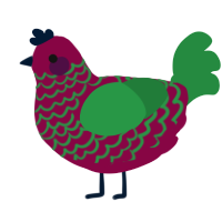 (unnamed), a maroon and viridian chicken with a lace pattern