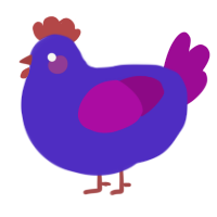 A indigo and plum chicken