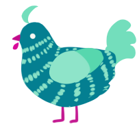 Lilypad, a sea and mint chicken with a bar pattern
