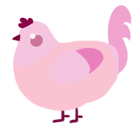 (unnamed), a rose and pink chicken with a head pattern