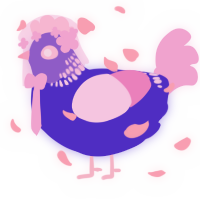 (unnamed), a indigo and pink chicken with a neck-band pattern