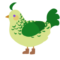 Leah, a lemon and leaf chicken with a half-lace pattern