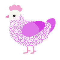 A white and orchid chicken with a double-lace pattern