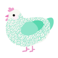 Garden, a white and mint chicken with a double-lace pattern
