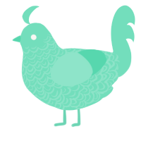 Minty, a mint chicken with a double-lace pattern