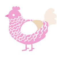 pink cream, a pink and cream chicken with a lace pattern