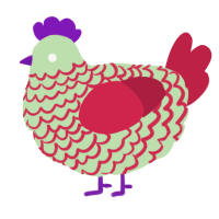 Consecotaleophobia, a gluppy and crimson chicken with a lace pattern