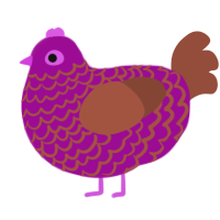 Mycophobia, a plum and russet chicken with a lace pattern