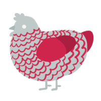 (unnamed), a silver and crimson chicken with a lace pattern