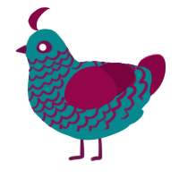(unnamed), a teal and maroon chicken with a lace pattern