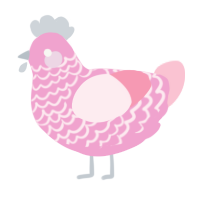 (unnamed), a pink and rose chicken with a lace pattern