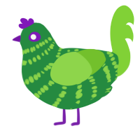 (unnamed), a viridian and grass chicken with a bar pattern
