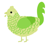A lemon and grass chicken with a lace pattern