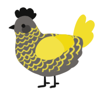 (unnamed), a grey and yellow chicken with a lace pattern