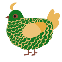 grass block, a leaf and honey chicken with a lace pattern
