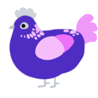 (unnamed), a indigo and lavender chicken with a neck-speckle pattern