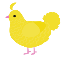 (unnamed), a yellow chicken with a lace pattern