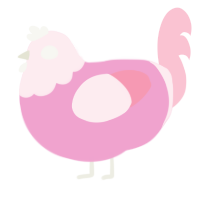 (unnamed), a pink and rose chicken with a head pattern