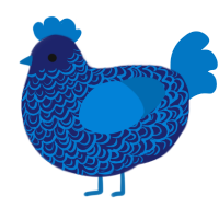 (unnamed), a navy and sapphire chicken with a double-lace pattern