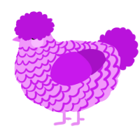 Concert Hologram, a lavender and amethyst chicken with a lace pattern